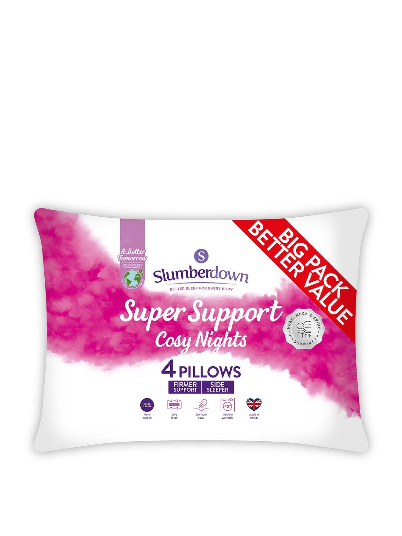 Product photograph of Slumberdown Cosy Nights Super Support Pack Of 4 Pillows - White from very.co.uk