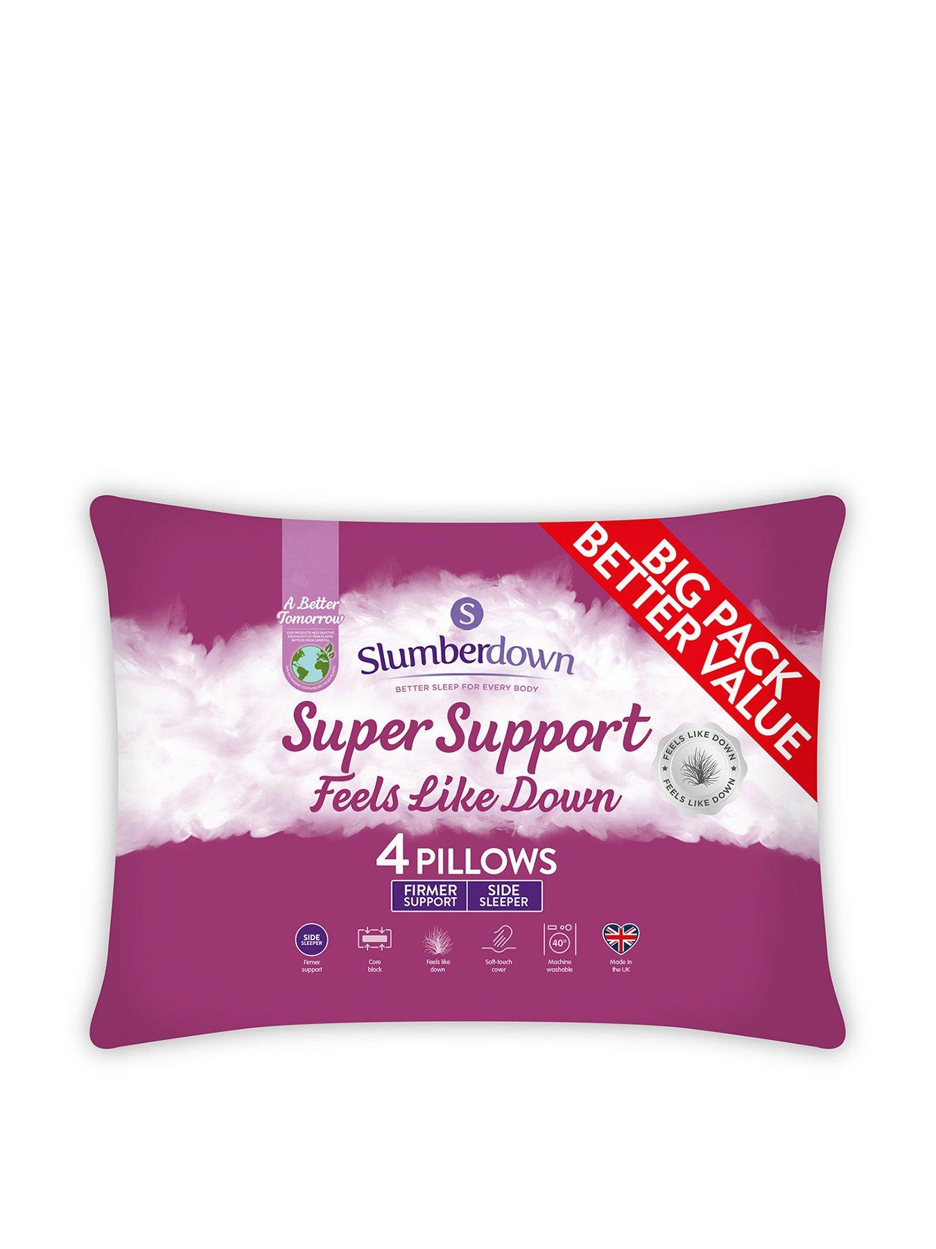 Slumberdown Feels Like Down Super Support Pack of 4 Pillows White