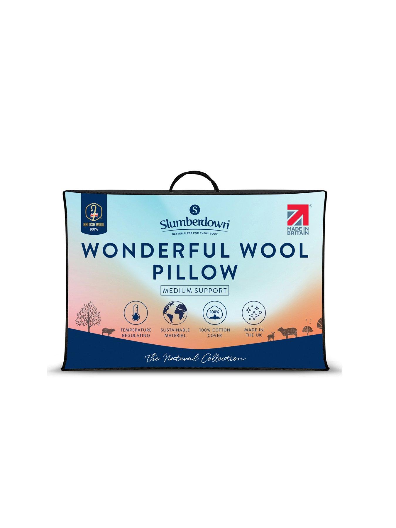 Slumberdown Wonderful Wool Pillow - Medium Support - White