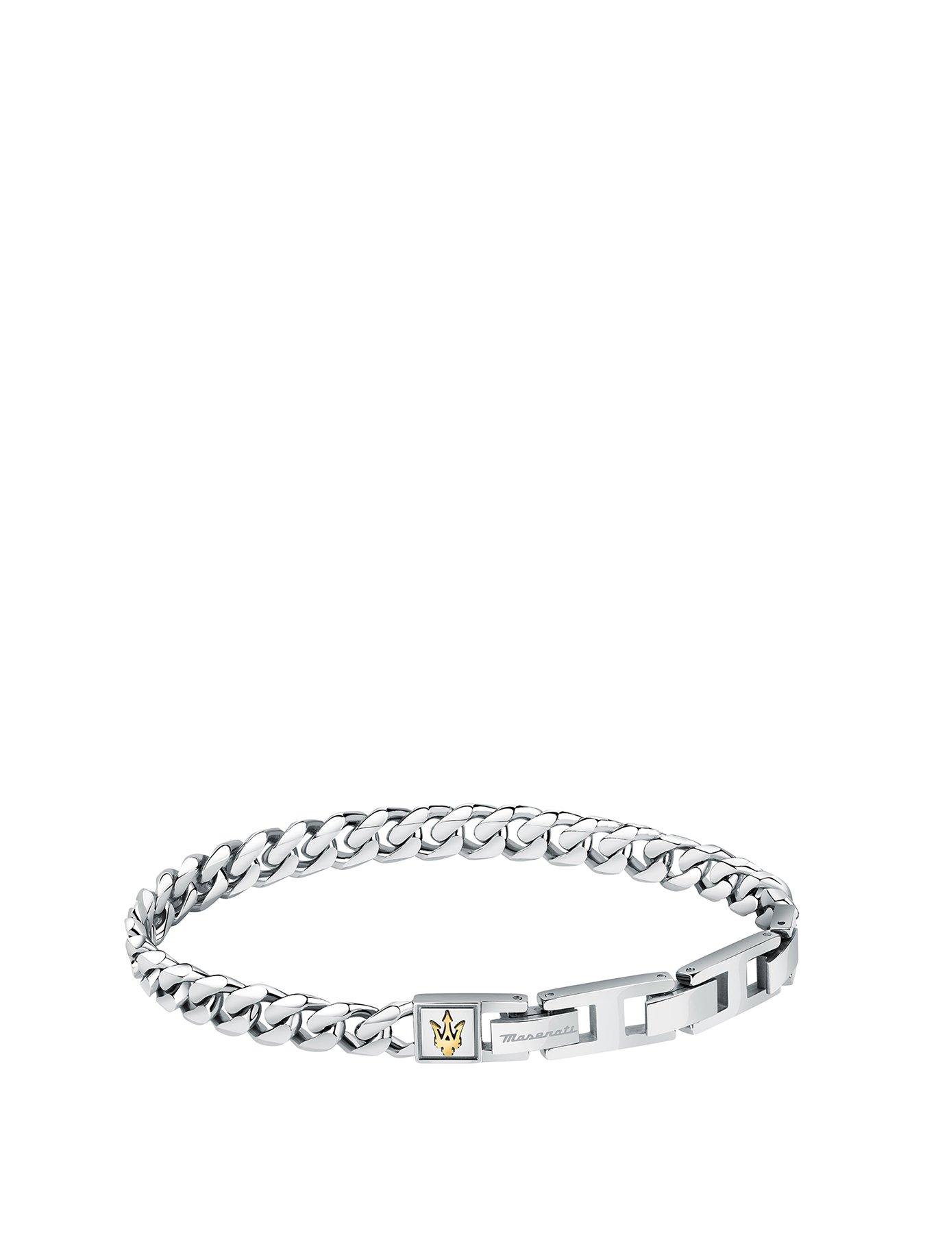 Product photograph of Maserati Mens Stainless Steel Bracelet from very.co.uk