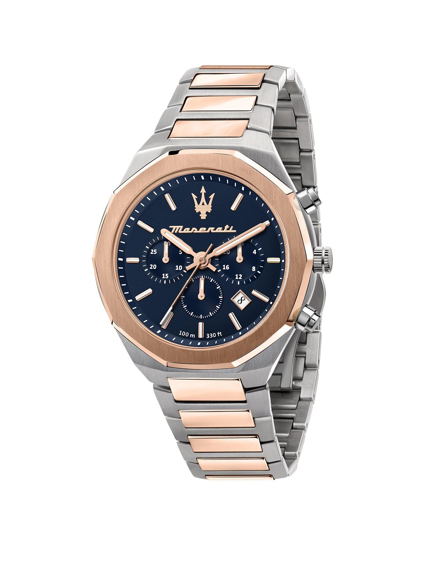 Product photograph of Maserati Stile Blue Mens Watch from very.co.uk