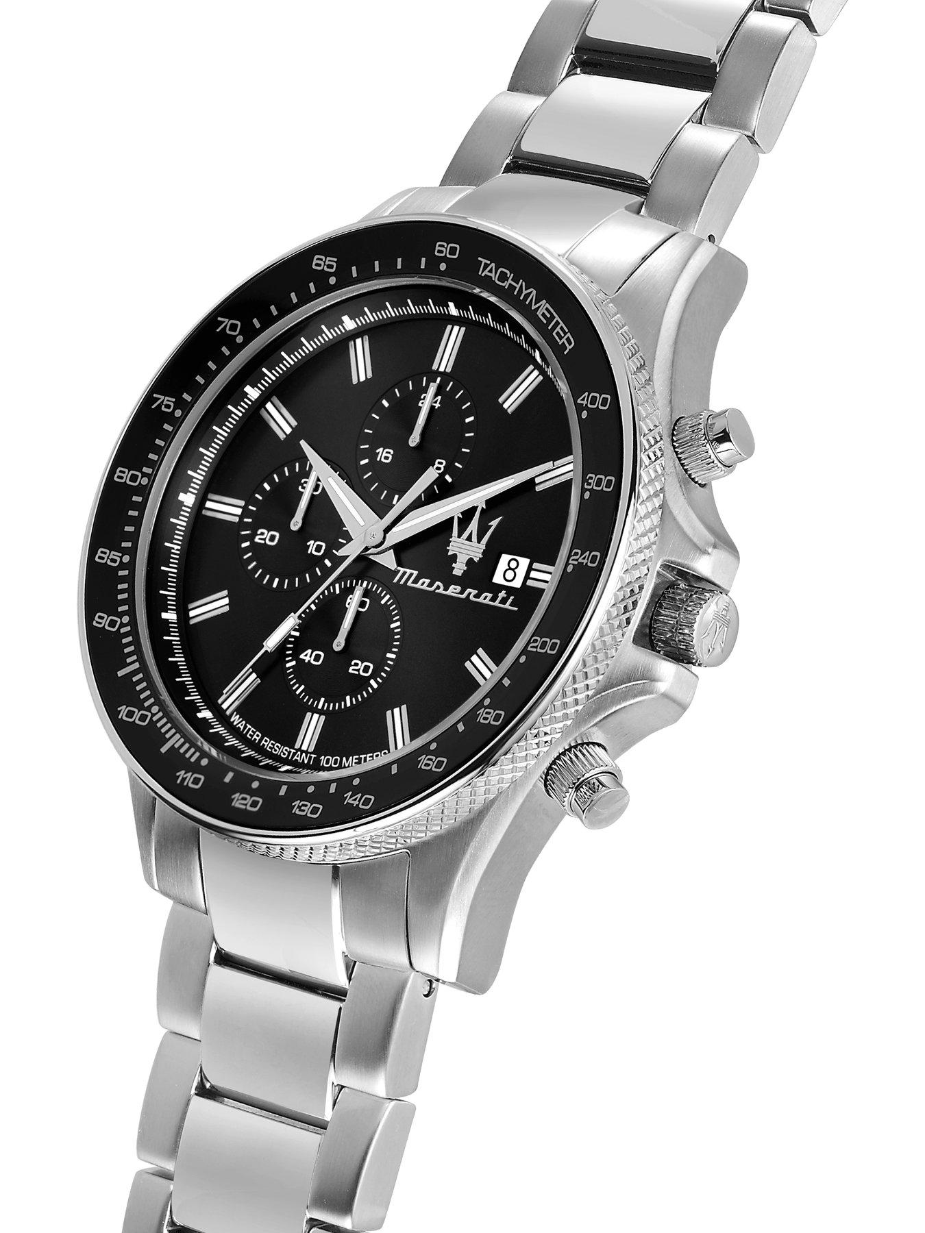 Maserati SFIDA Black Dial Yellow Gold Toned Watch For Men - R8823140003
