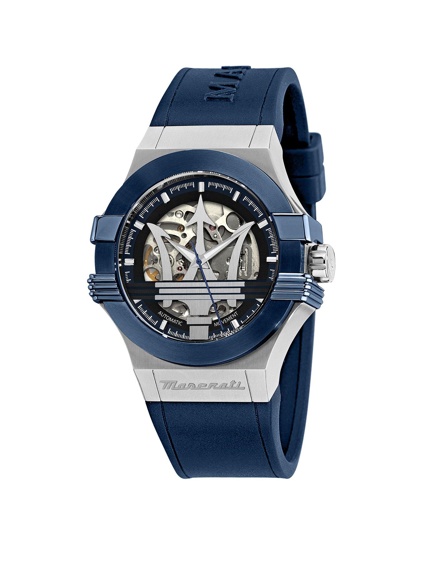 Product photograph of Maserati Potenza Blue Mens Watch from very.co.uk