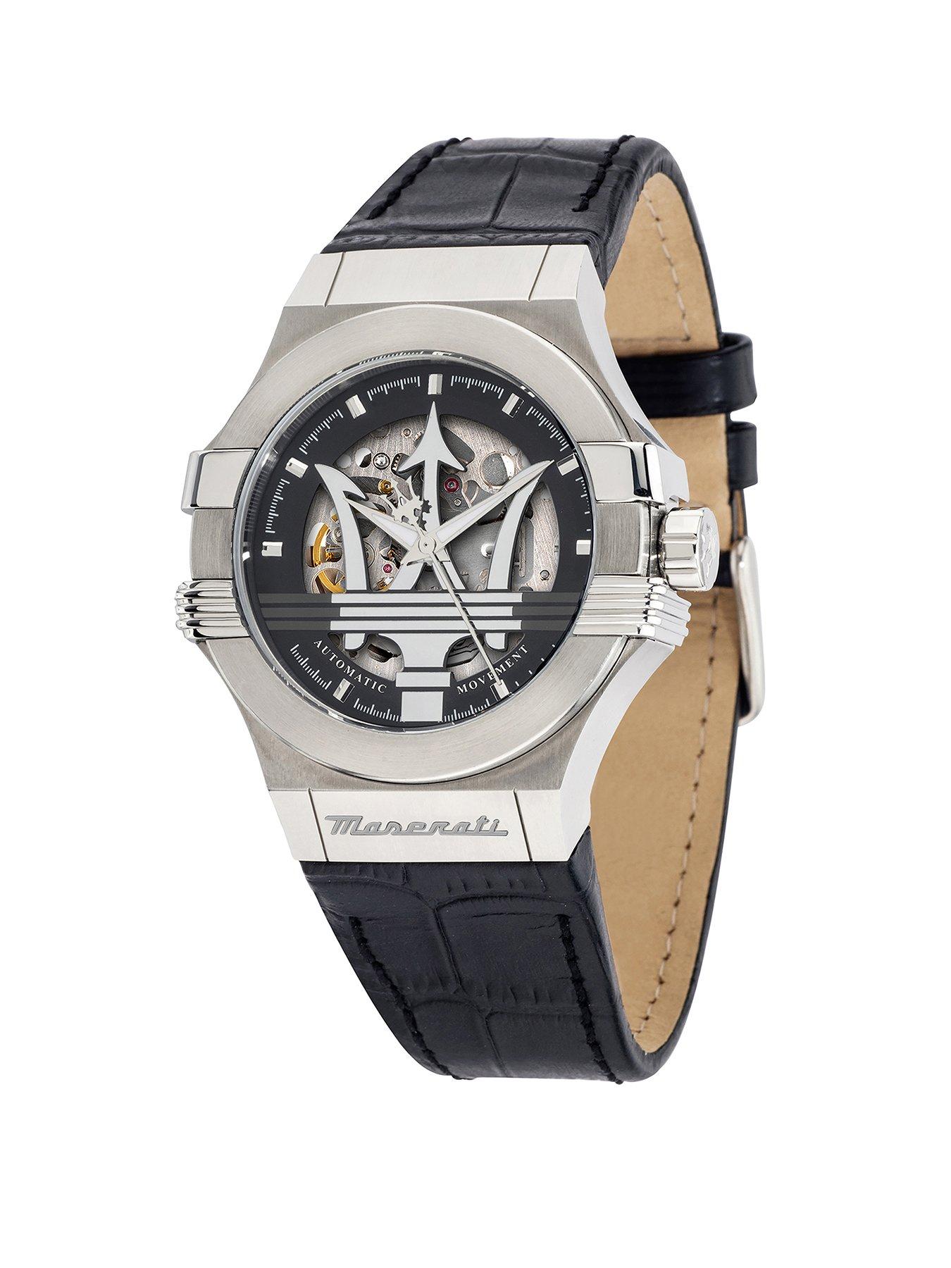 Product photograph of Maserati Potenza Black Mens Watch from very.co.uk