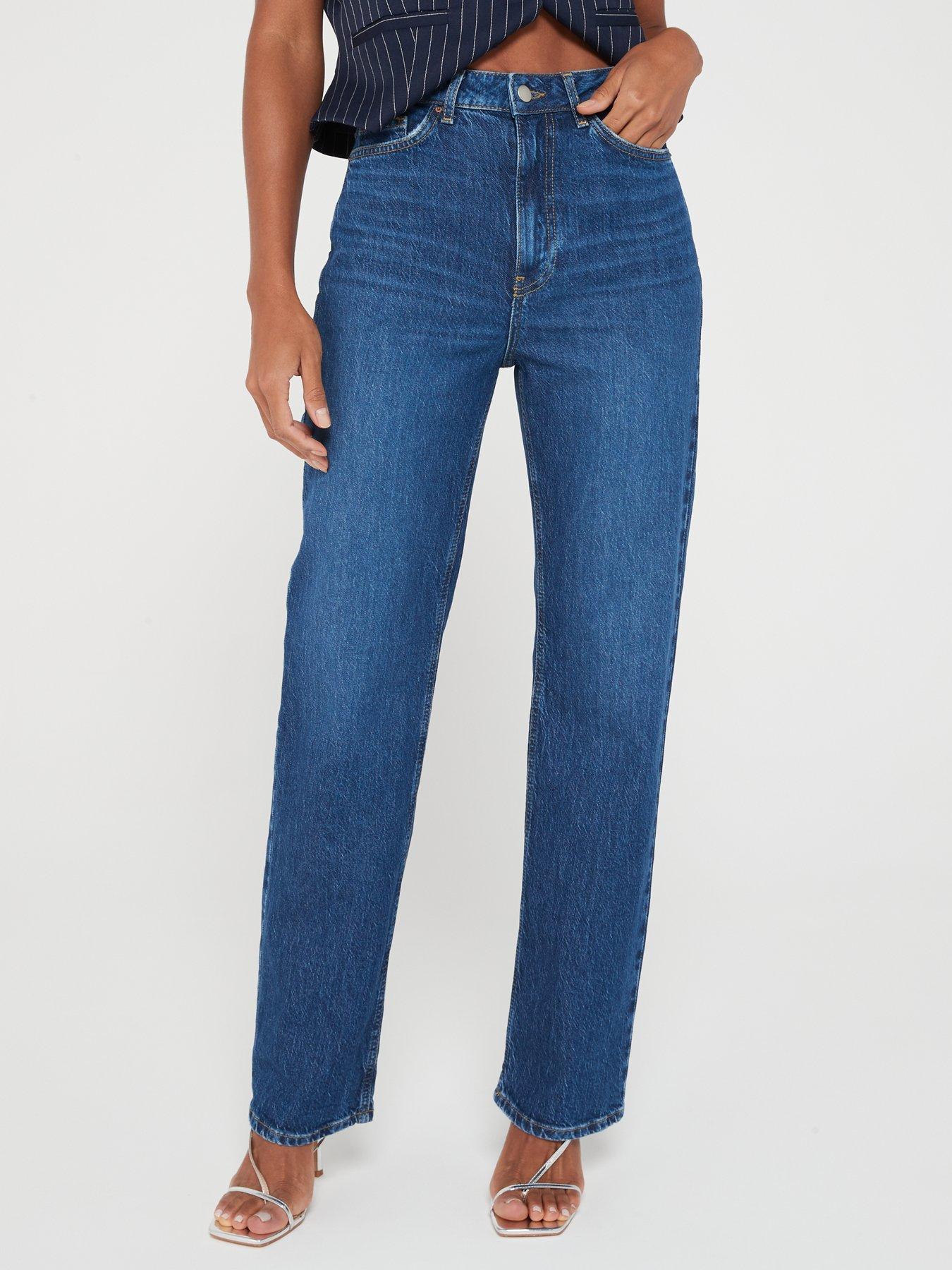 V by Very High Waist Relaxed Jean - Light Wash