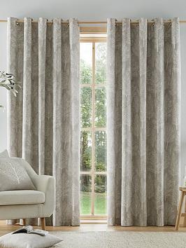 Product photograph of Catherine Lansfield Alder Trees Eyelet Curtains from very.co.uk