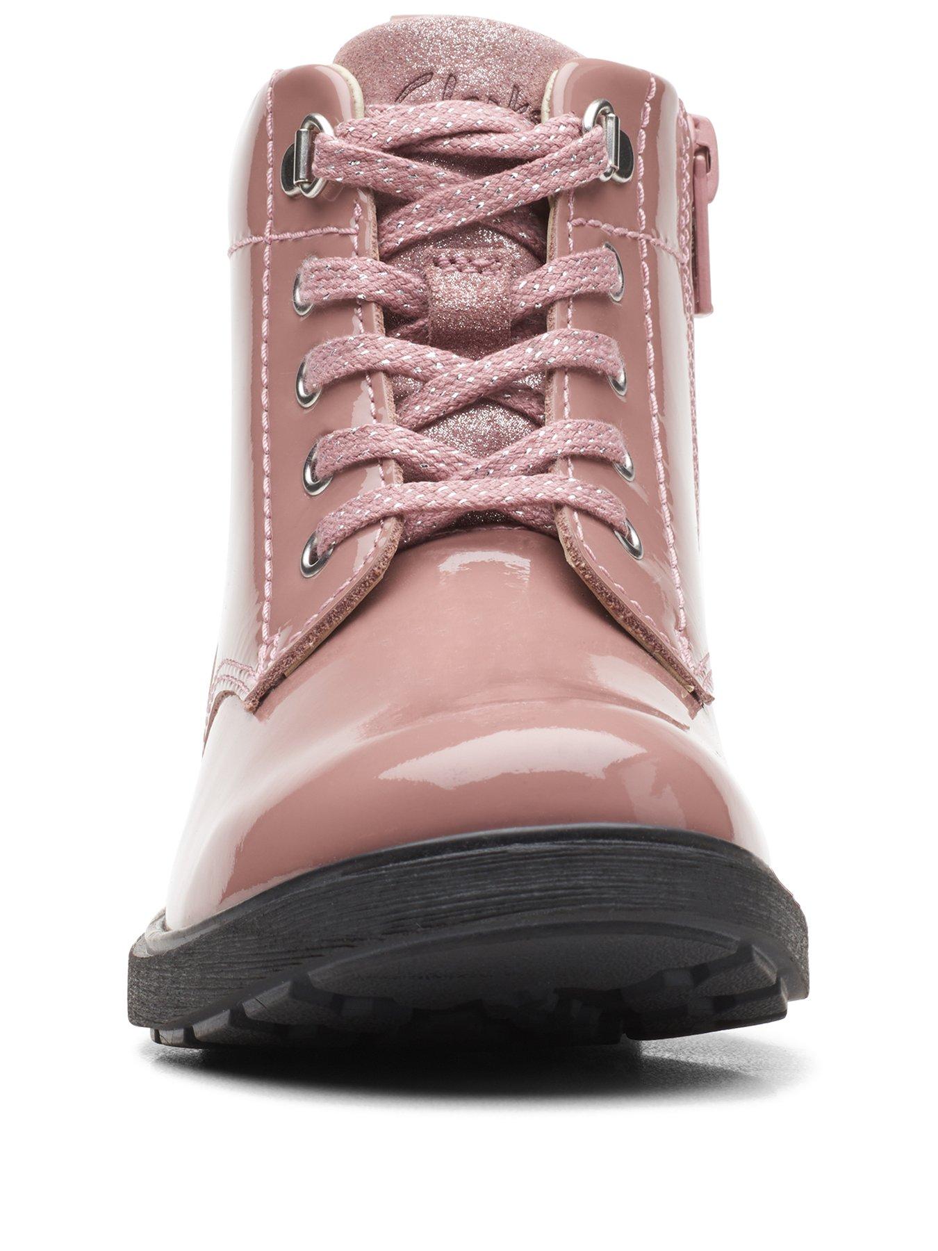 Clarks girls best sale pink boots