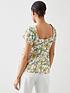  image of dorothy-perkins-floral-linen-look-button-front-blouse-yellow