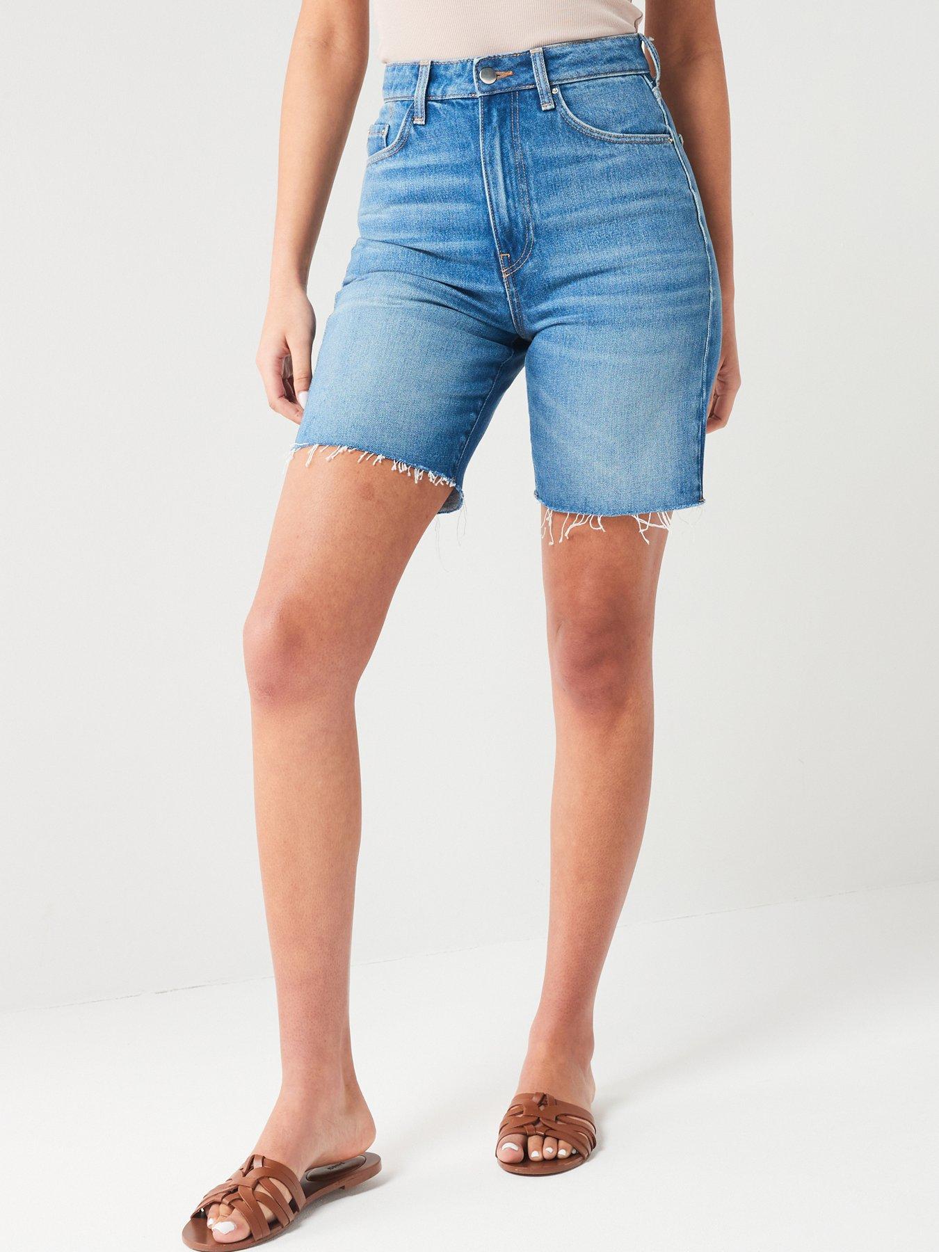 Mid thigh jean shorts online