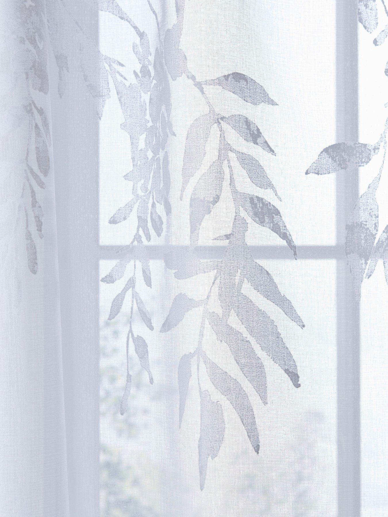 Image 3 of 5 of Catherine Lansfield Wisteria Floral Slot Top Voile Curtain