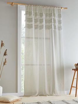 Product photograph of Pineapple Elephant Izmir Tassel Slot Top Voile Curtain from very.co.uk