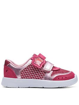 clarks toddler ath horn unicorn trainers, pink, size 4 younger
