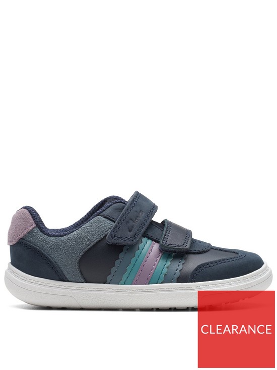 front image of clarks-toddler-flash-band-t-shoes