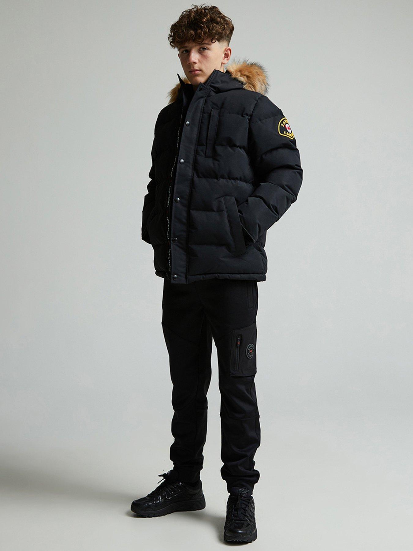 Image 3 of 5 of Zavetti Canada Junior Boys Oshawa 3.0 Puffer Parka Coat - Black