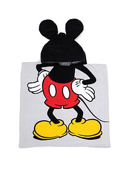 Product photograph of Disney Mickey Mouse Hooded Poncho Towel from very.co.uk