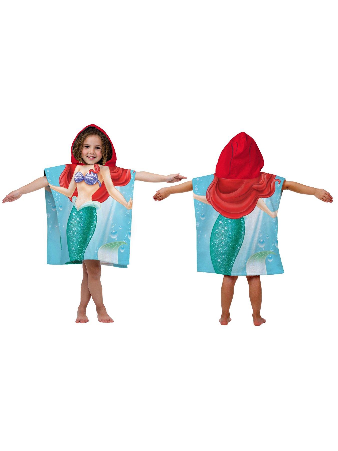 Product photograph of Disney The Little Mermaid Ariel Hooded Poncho Towel from very.co.uk