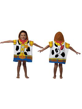 Product photograph of Toy Story Woody Hooded Poncho Towel from very.co.uk