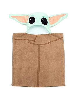 Product photograph of Star Wars Mandalorian Baby Yoda Hooded Poncho Towel from very.co.uk