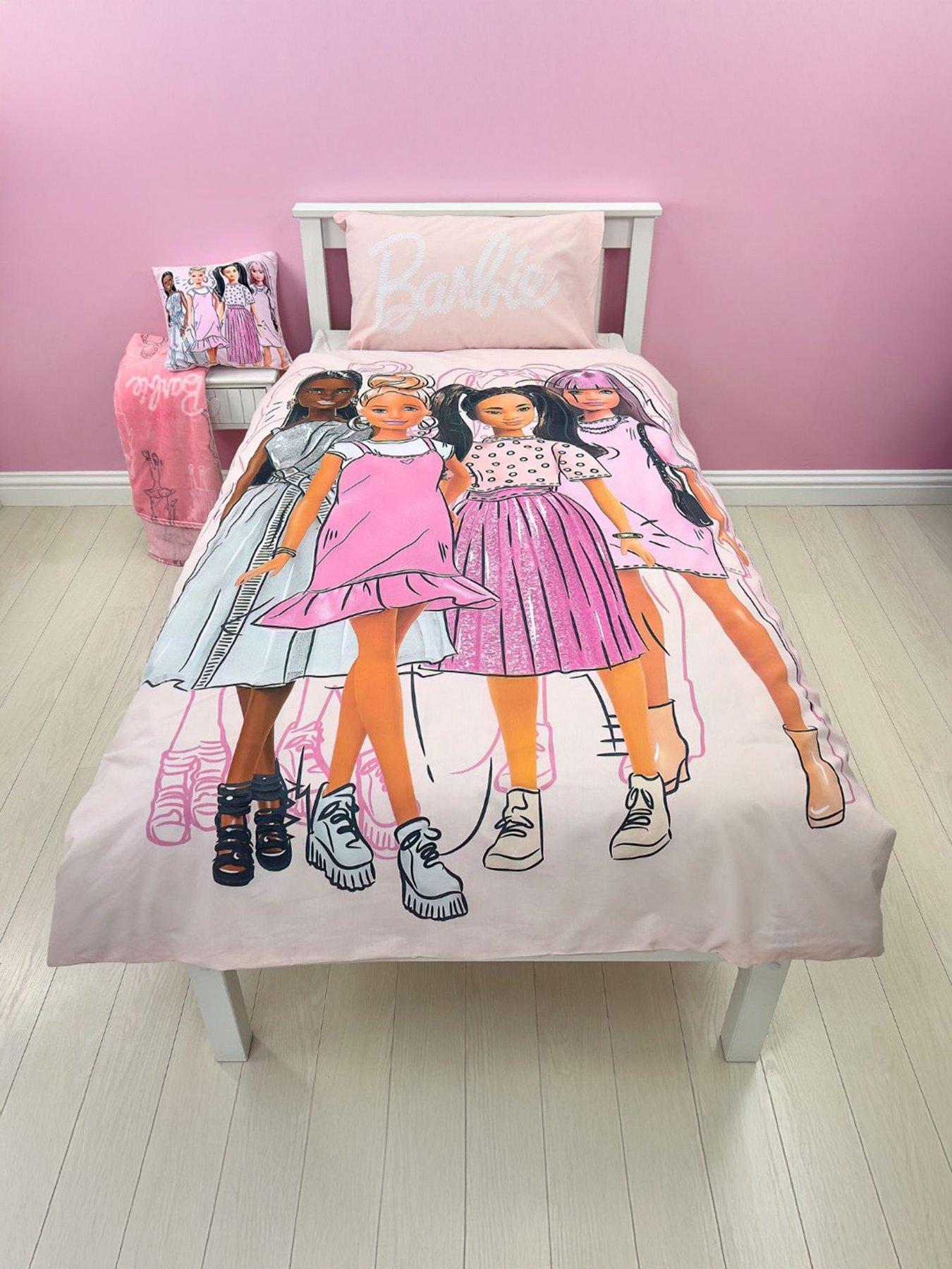 Image 1 of 6 of Barbie Figures Single Duvet Cover Set - Multi
