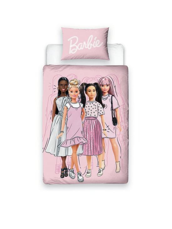 stillFront image of barbie-figures-single-duvet-cover-set-multi