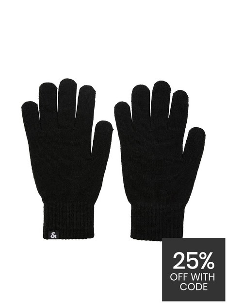 jack-jones-barry-knitted-gloves-black