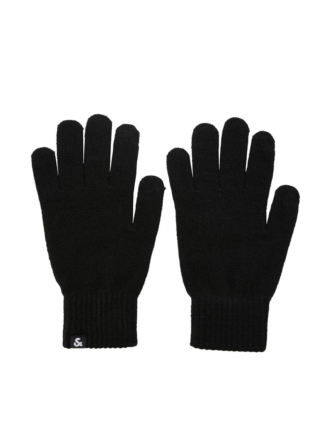 Image 1 of 5 of Jack & Jones Jack &amp; Jones Barry Knitted Gloves - Black