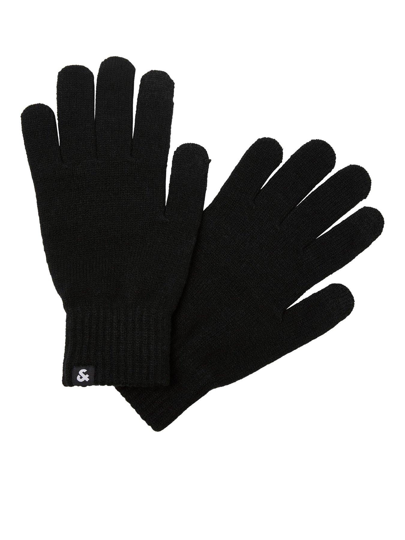 Image 3 of 5 of Jack & Jones Jack &amp; Jones Barry Knitted Gloves - Black