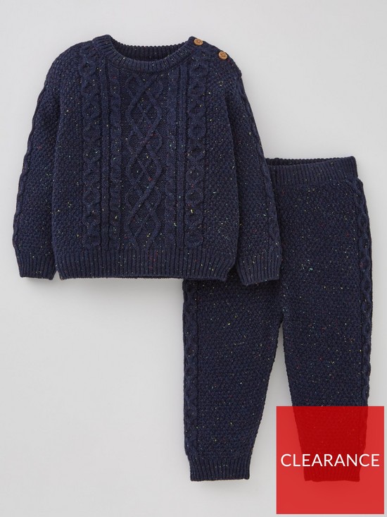 front image of lucy-mecklenburgh-x-v-by-verynbspcable-knit-2-piece-set-navy