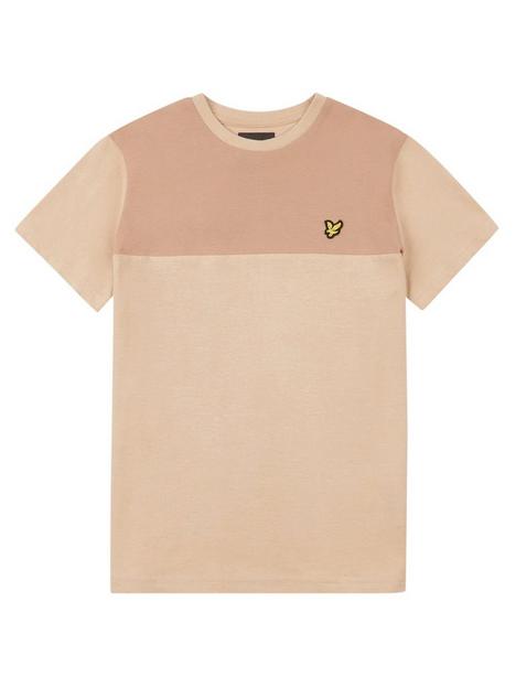 lyle-scott-boys-tonal-panel-t-shirt-nomad-dark-beige