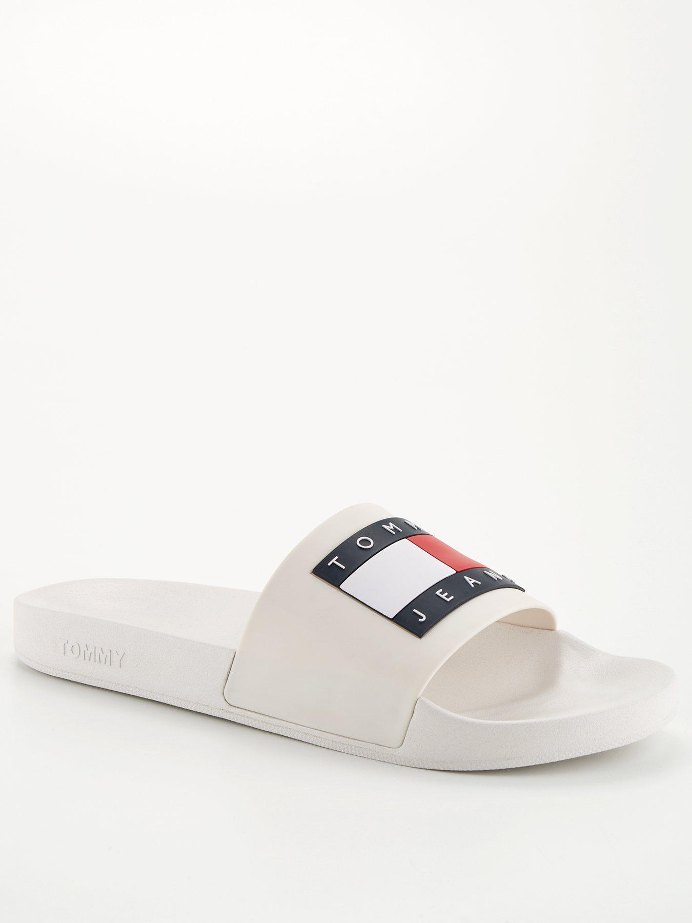 Image 1 of 6 of Tommy Jeans Pool Slides - White