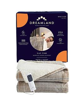 Dreamland Nap Time Warming Sherpa Electric Heated Throw - Natural
