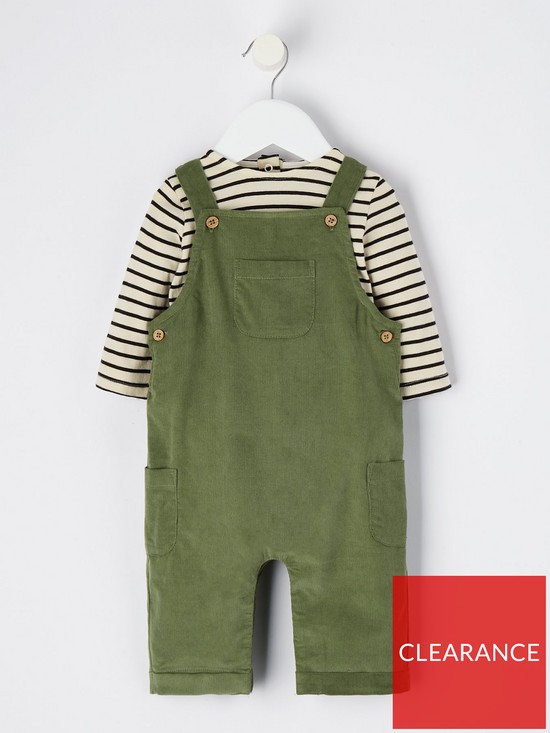 front image of lucy-mecklenburgh-x-v-by-verynbspcord-dungaree-and-stripe-tee-set-multi