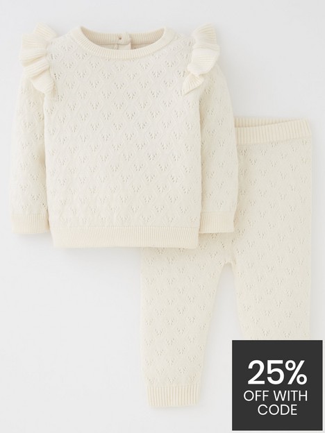 lucy-mecklenburgh-girlsnbsppointelle-knit-jumper-and-legging-set-cream