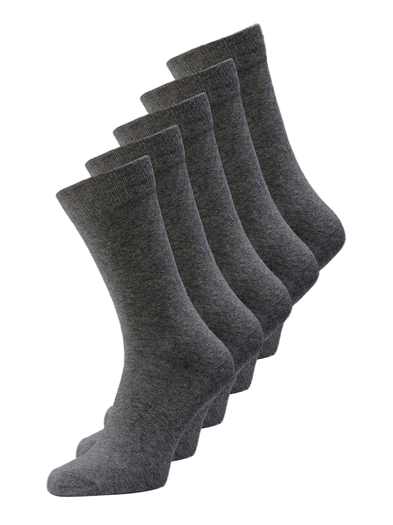 Jack & Jones 5-Pack Formal Crew Socks - Dark Grey