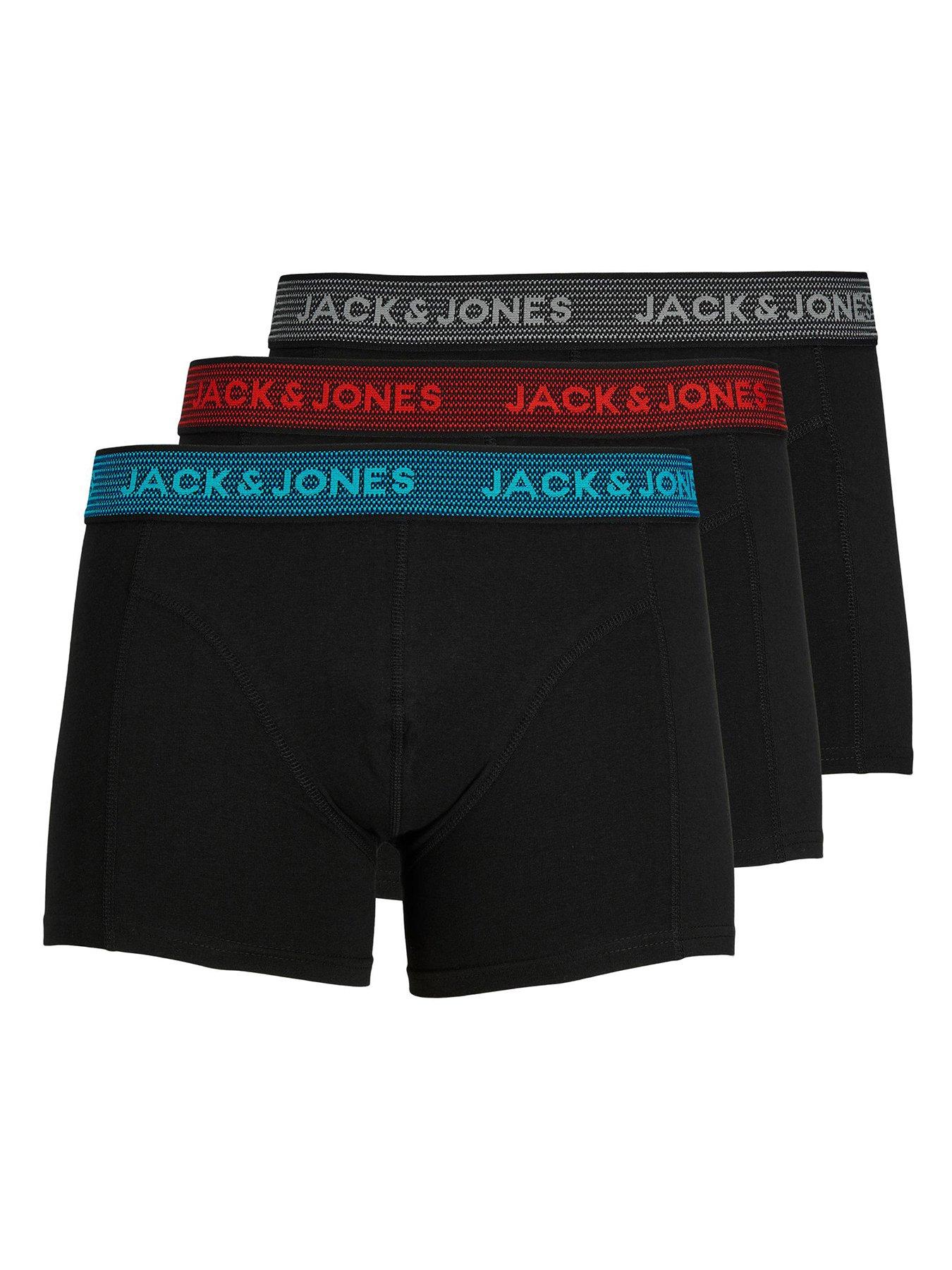 Image 1 of 3 of Jack & Jones Jack &amp; Jones 3-Pack Logo Waistband Boxer Briefs - Black