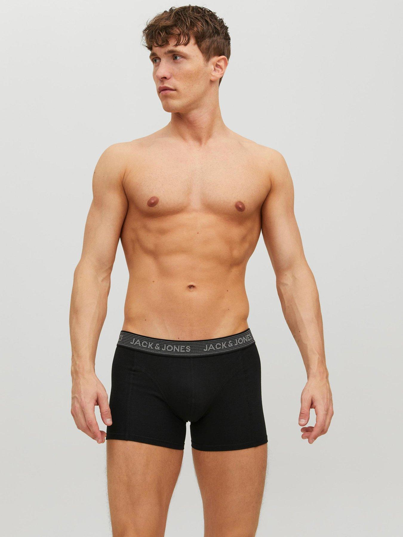 Image 3 of 3 of Jack & Jones Jack &amp; Jones 3-Pack Logo Waistband Boxer Briefs - Black