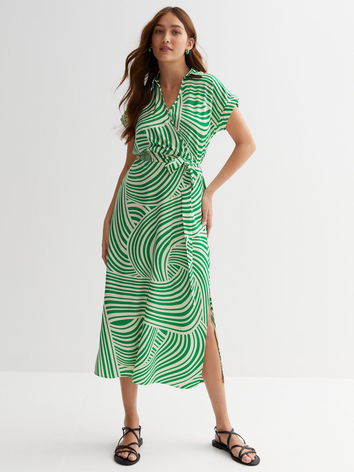 New look shop green shirt dress