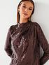  image of fig-basil-ls-sequin-gathered-blouse
