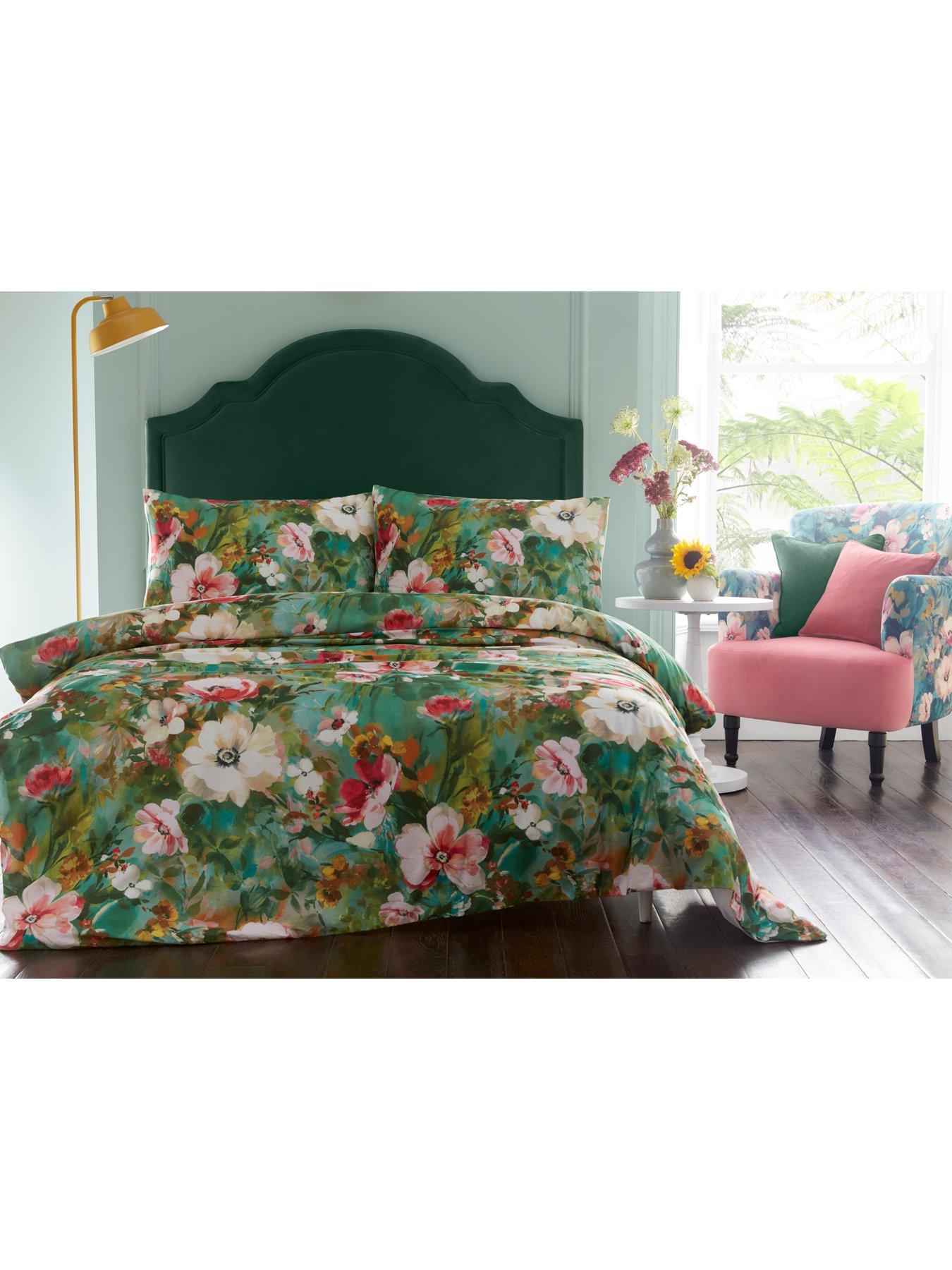 Product photograph of Studio G Bouquet Mineral 100 Cotton Duvet Cover Set from very.co.uk
