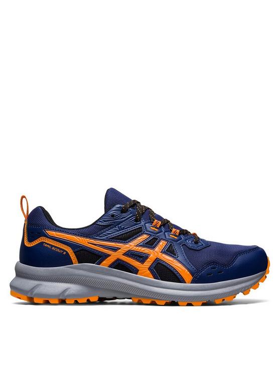 front image of asics-trail-scout-3-running-trainers-blue