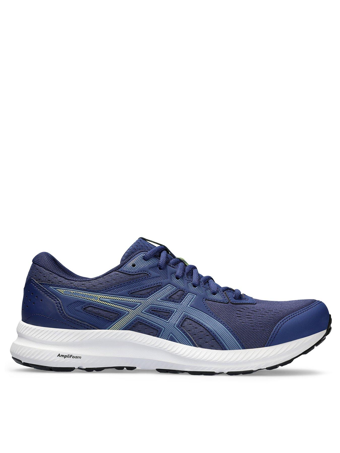 Navy shop asics trainers