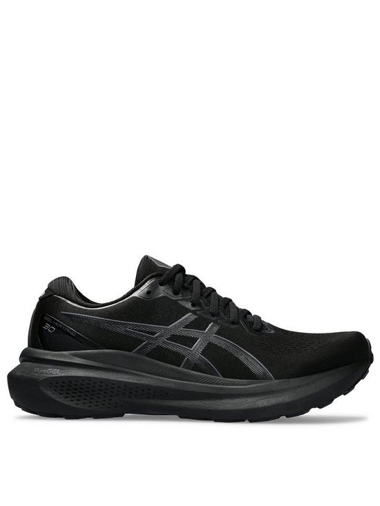 front image of asics-gel-kayano-30-running-trainers-black