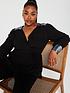  image of v-by-very-curve-sequin-belted-peplum-wrap-blouse-black