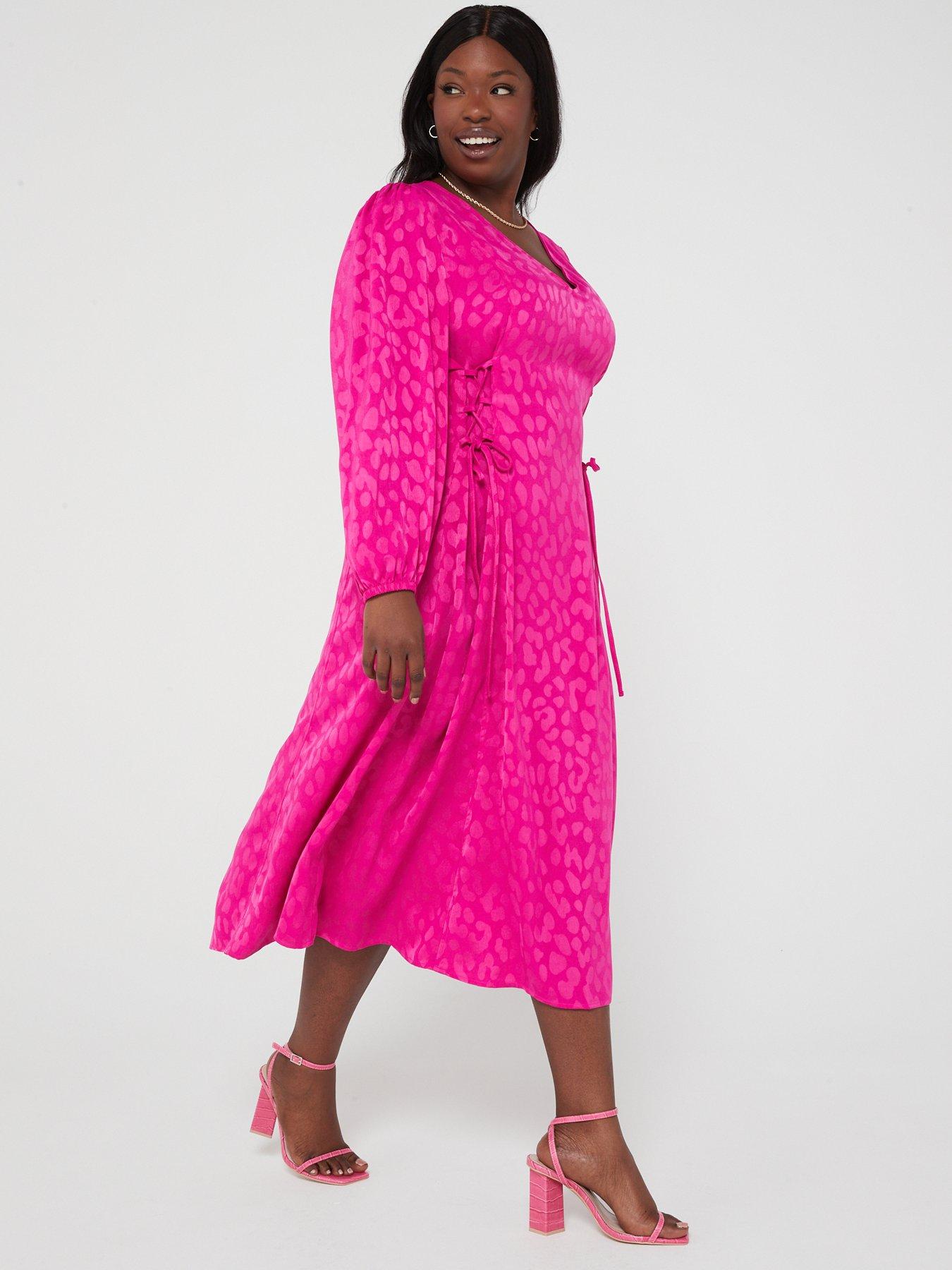 Hot pink animal print dress sale