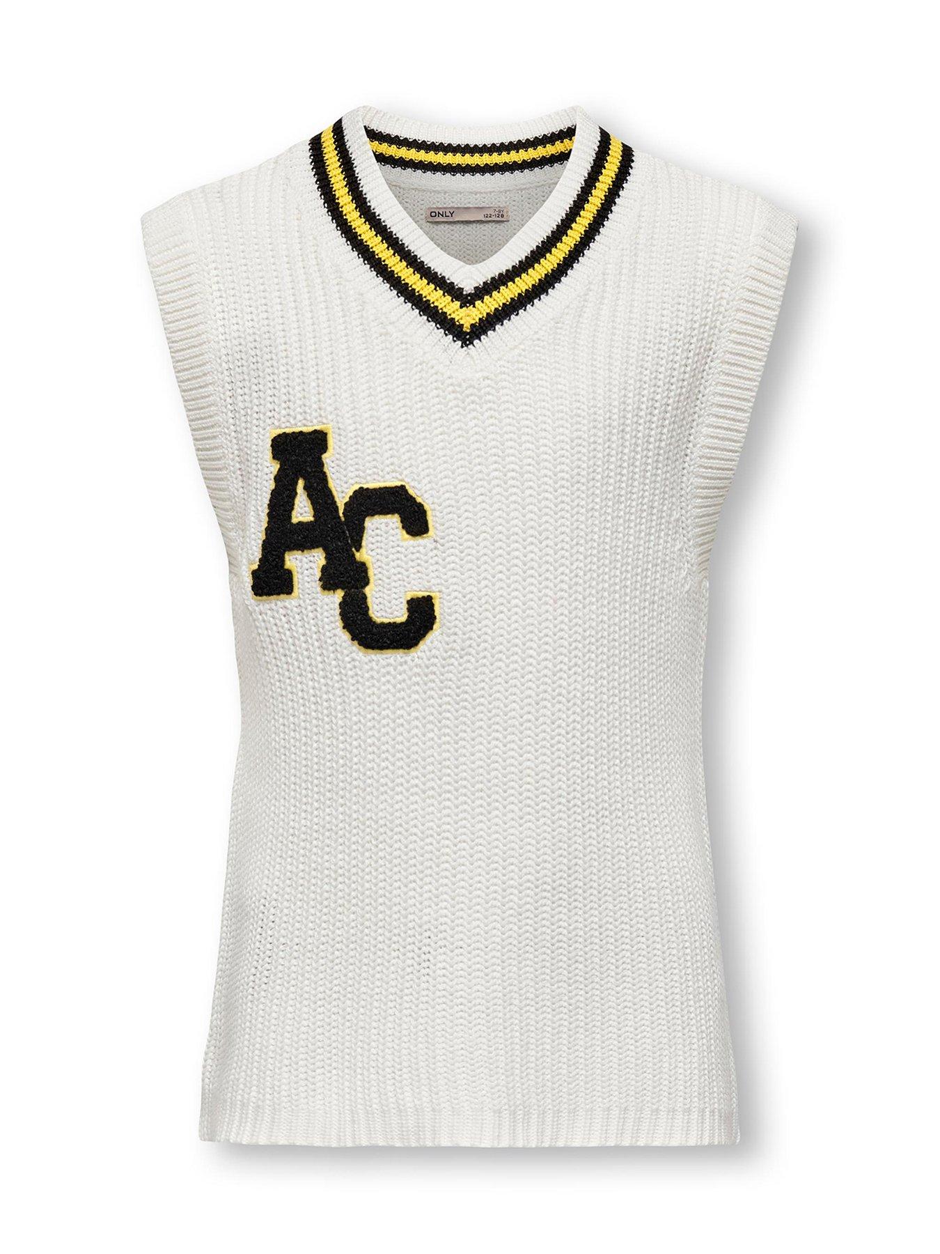 Girls College V Neck Knitted Vest Cloud Dancer
