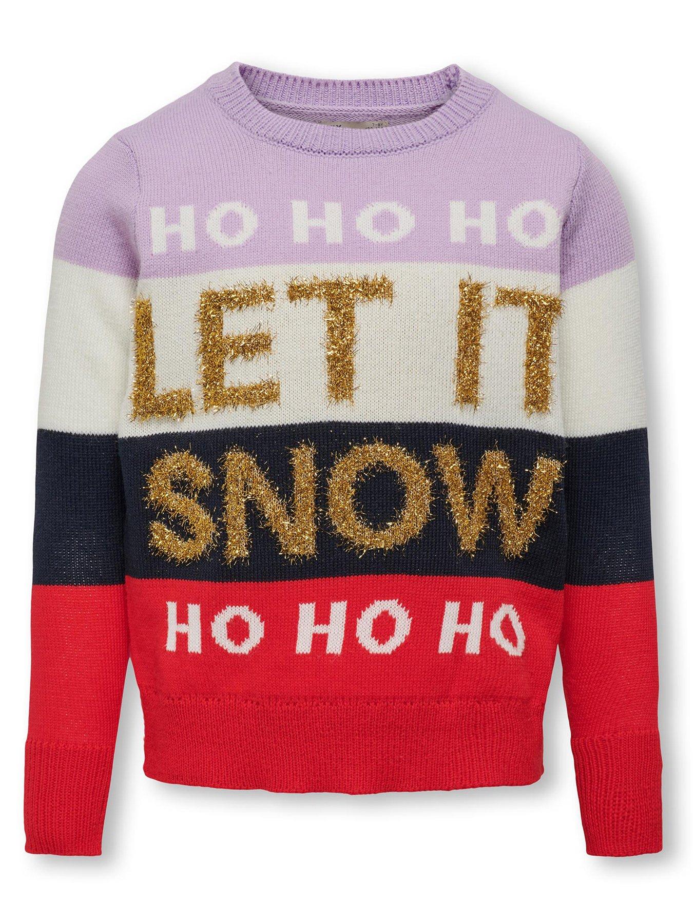 Girls Let It Snow Christmas Jumper Lavendula