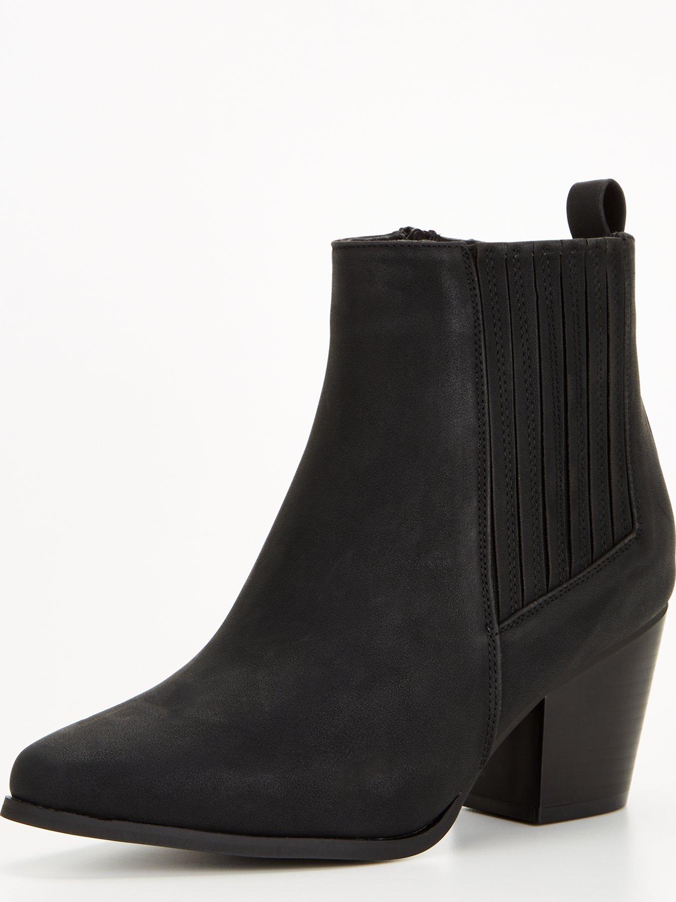 V by Very Extra Wide Fit Western Ankle Boot Black very