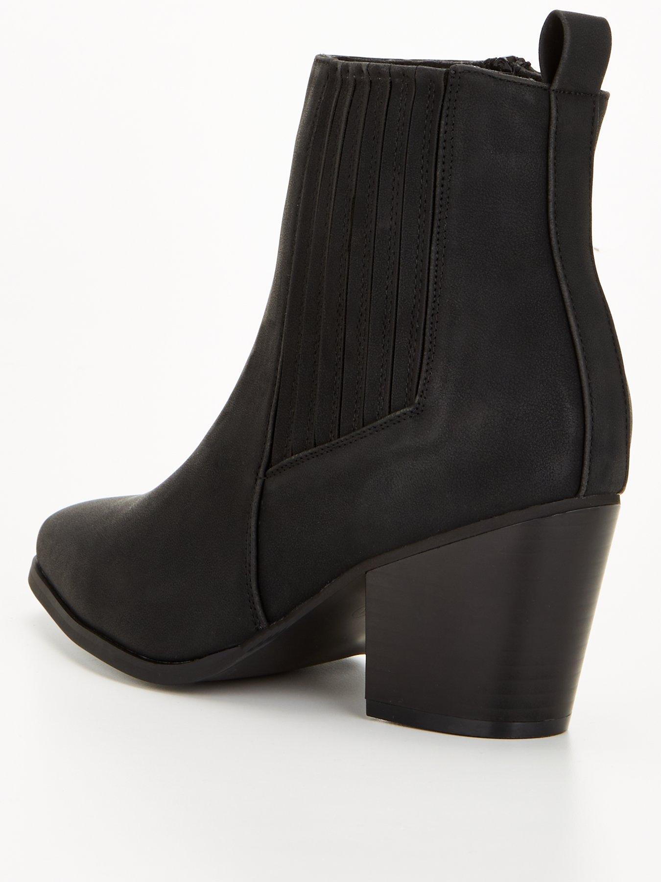 Wide fit western hot sale ankle boots