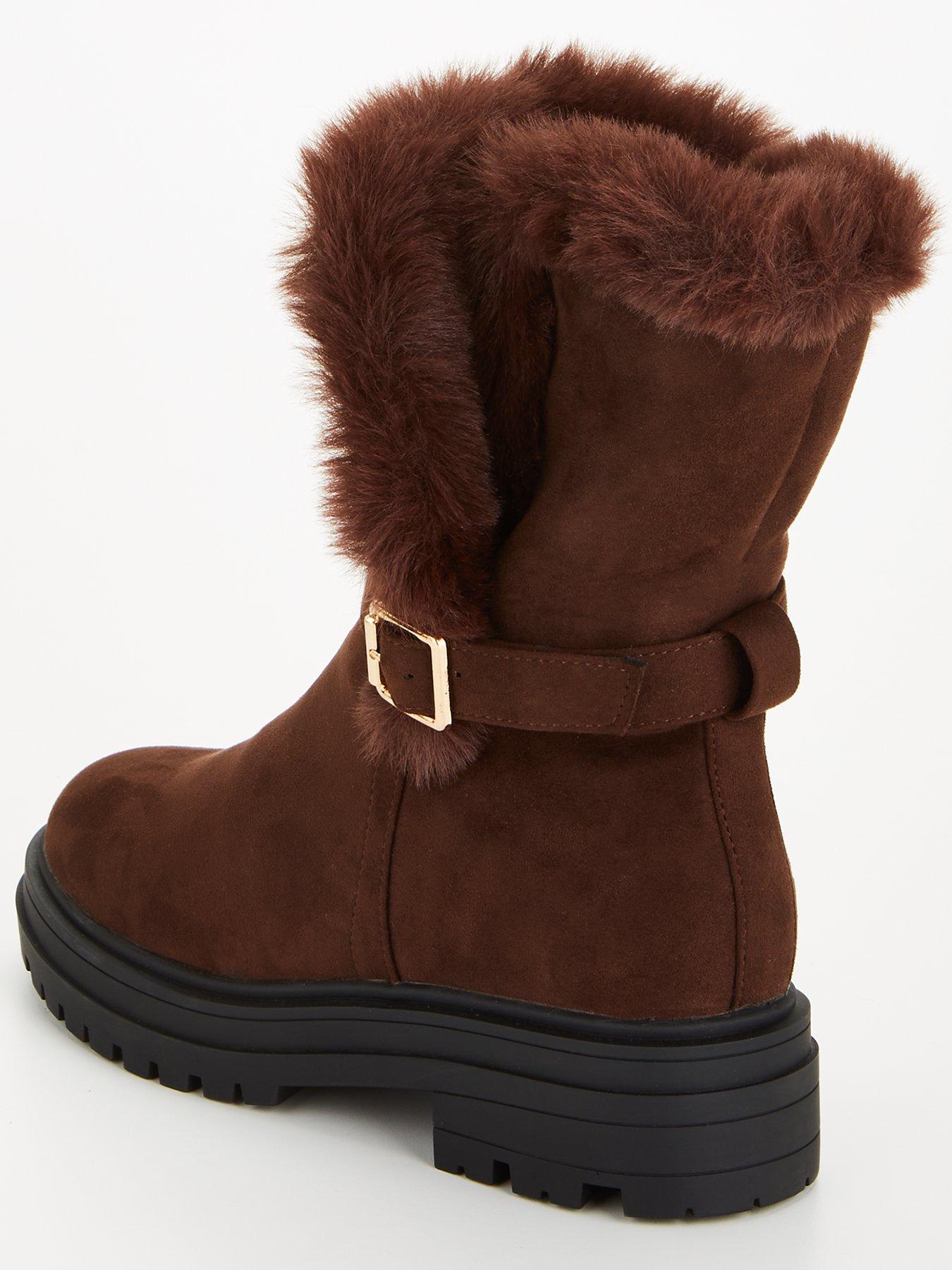 Faux fur boots clearance uk