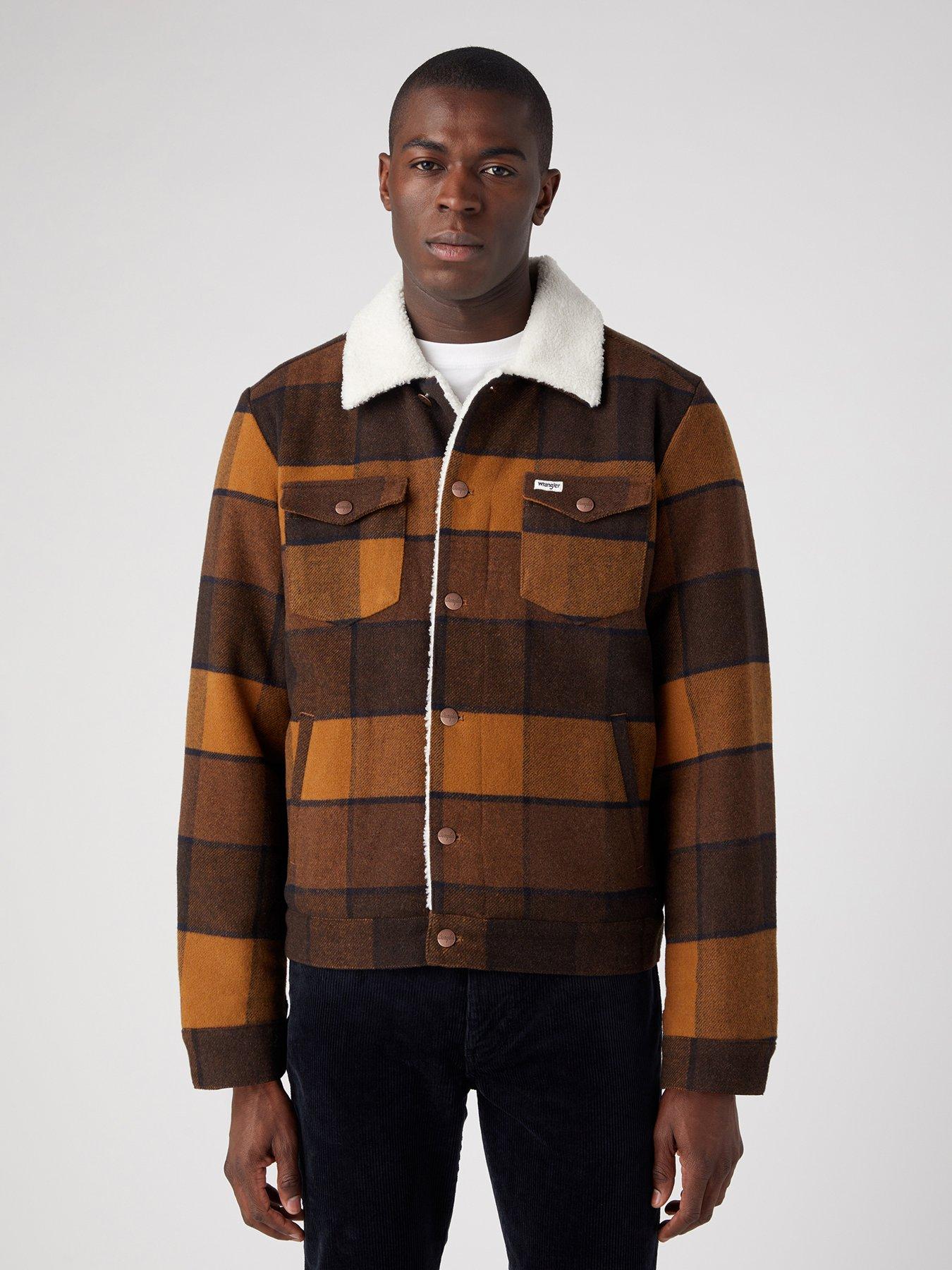 Checked sales trucker jacket